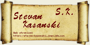 Stevan Kašanski vizit kartica